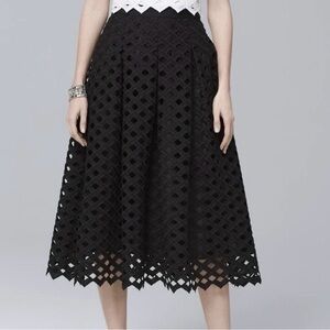 White House Black Market Women's Black
Lattice Full Length Skirt Size 6